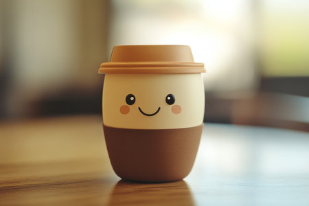 Humorous cartoon character coffee to go a fun and whimsical take on your favorite brewの素材