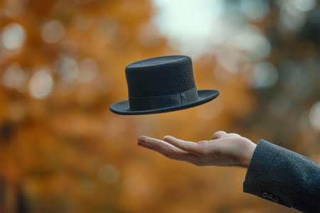 Floating magician s hat captures the essence of illusion and enchantment in a spellbinding shotの素材