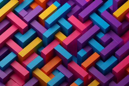 Vibrant abstract geometry a creative exploration of shapes and colorful patternsの写真素材