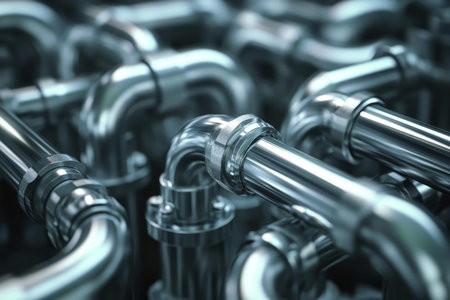 Metal pipe fittings with engineering blueprints for effective solutions and designs