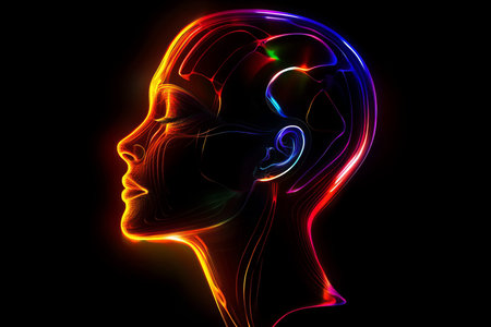 Illuminated abstract representation of artificial intelligence and digital consciousness innovation