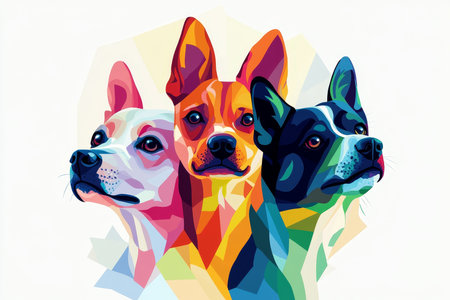 Charming graphic designs featuring adorable dogs a blend of artistry and passion for petsの写真素材