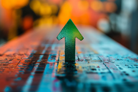 Vibrant illustration featuring an ascending green arrow signifying growth and progress