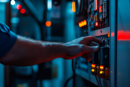 Hand assisting with equipment maintenance and repair a focus on support and service techniquesの写真素材