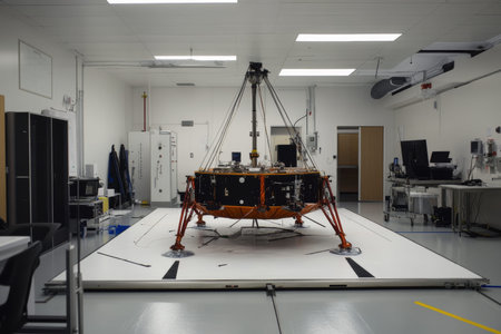 Coral space probe prepared in clean room, set for upcoming mission to mars exploration