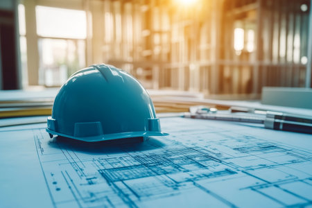 Blueprint photo effect with construction theme for architecture, engineering, and design conceptsの写真素材