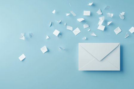 Minimalist email notification design for business communication and digital marketing alertsの写真素材