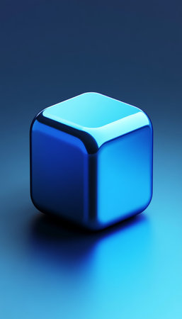 Centered blue technology icon set against a dynamic 3d background for modern visual appealの写真素材