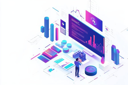 Digital marketing solutions with SEO, ai analysis, and strategic management for business successの写真素材