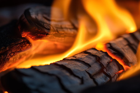 Create a cozy atmosphere with a warm stove and fireplace for comforting winter heatの写真素材