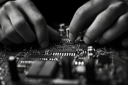 Exploring future connectivity innovations in digital circuitry and design enhancementsの写真素材