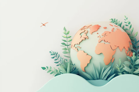 Earth day and world environment day concept on clean white background celebrating natureの写真素材
