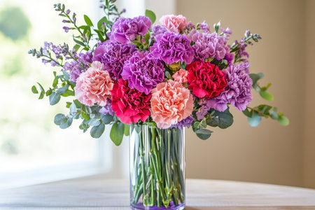 Vibrant carnations a heartfelt floral tribute for mother's day celebrating love and appreciationの写真素材