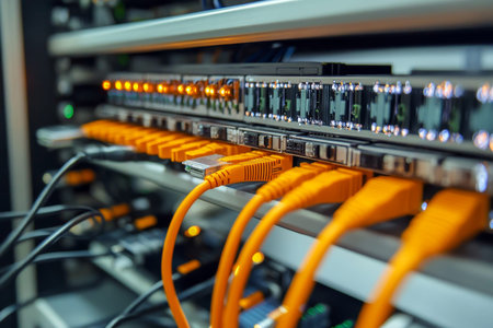 Contemporary data center featuring advanced network servers and equipment configuration