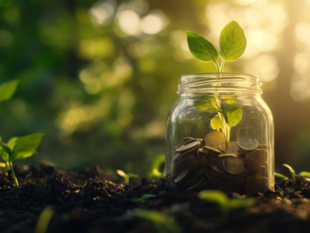 Corporate financial planning analyzing income, expenses, and strategic investment for growthの写真素材
