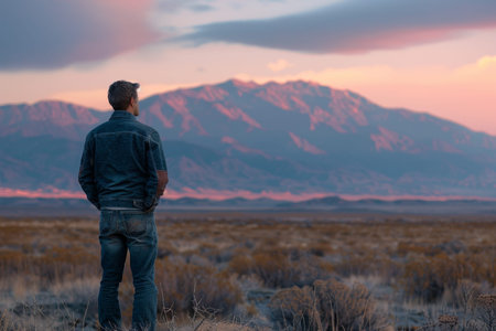 Breathtaking sunrise over majestic mountain range capturing nature s splendor and serenity