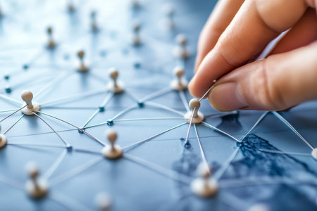 Global business networking and data exchange strategies for HR and customer service excellenceの写真素材