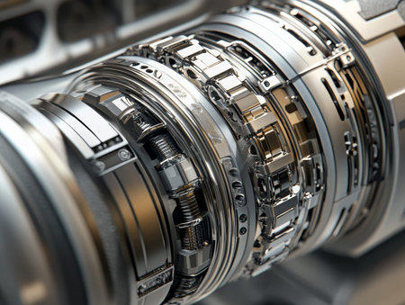 Intricate cutaway of an automotive smooth speedball transtractor showcasing engineering and design