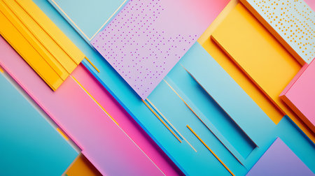 Dynamic modern abstract geometric background with vibrant colors for creative digital projectsの写真素材