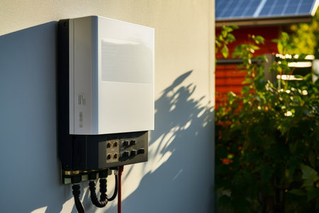 Modern Residential Solar Inverter for Converting DC to AC Current, Providing Sustainable Energy.の写真素材