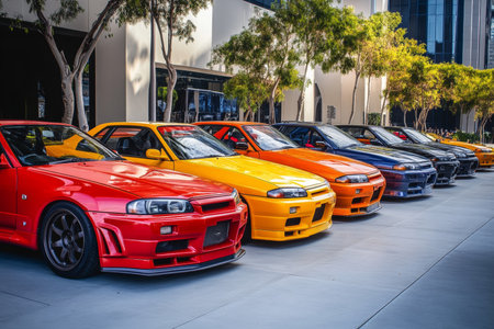 Top ten american cars showcasing various styles with emphasis on the 2013 skyline modelの写真素材