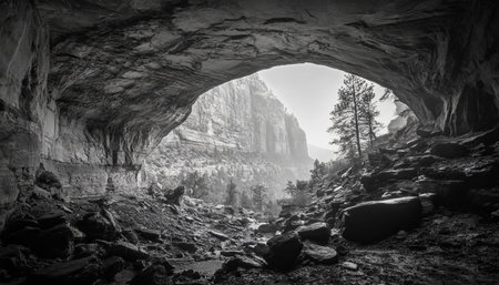 Stunning interior view from an arch in zion national park, utah captured in photography