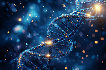 Futuristic abstract background featuring dna and chemical structures for medical science researchの写真素材