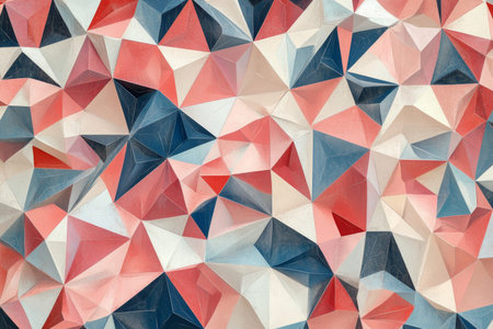 Retro inspired vector background featuring low polygon triangle pattern in vintage colors
