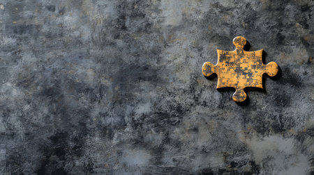 Jigsaw puzzle piece on gray background a symbol of business success and collaborationの写真素材