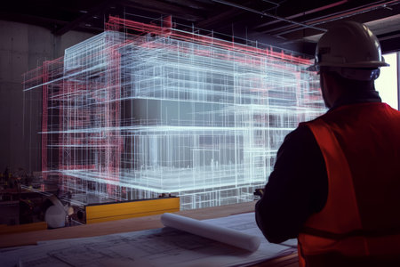 Architects and engineers use holographic blueprints for innovative construction design solutions