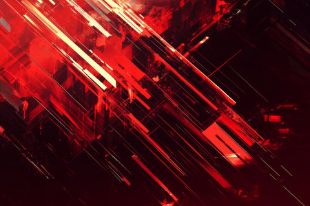 Abstract red geometric background with diagonal stripes for design and presentation purposesの写真素材