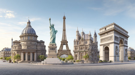 Famous landmarks of Paris - Eiffel Tower, Paris, France