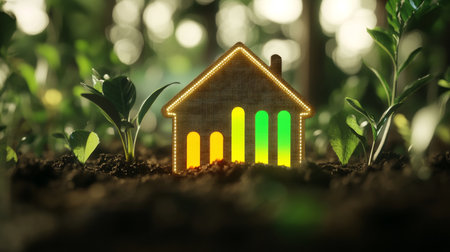 Exploring energy efficiency and green technology a visual representation of sustainable livingの写真素材