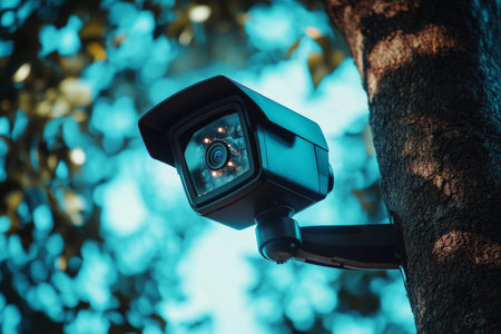 A cctv security camera captured a modern vision of protection and control