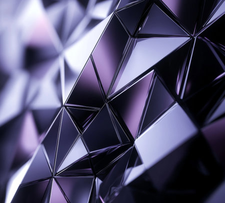 Futuristic abstract background with geometric shapes and triangular elements in dark tonesの写真素材