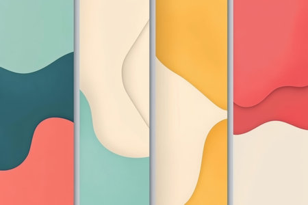 Trendy colorful abstract background vector set for social media stories and graphic designs
