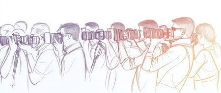 Sketch of a group of people.の写真素材