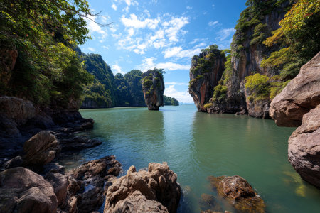 Discover the breathtaking beauty of phuket island and iconic james bond island in thailandの写真素材