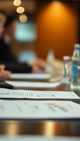 Business team analyzing financial data with charts and graphs in an office settingの写真素材