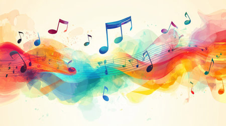 Vibrant music notes vector design with space for text and musical elements for creative projectsの写真素材