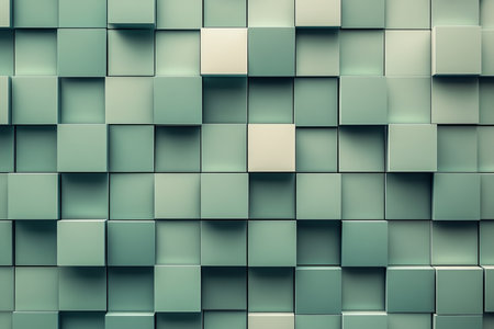 Abstract 3d green squares background with geometric shapes for modern design and presentation useの写真素材