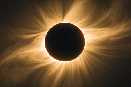 Mesmerizing total solar eclipse a breathtaking celestial alignment showcasing nature s majestyの写真素材