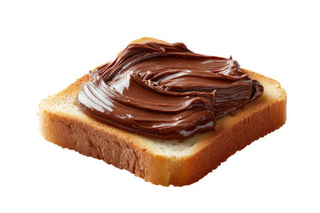 Aerial view of delicious chocolate spread on toast captivating food photography showcaseの写真素材