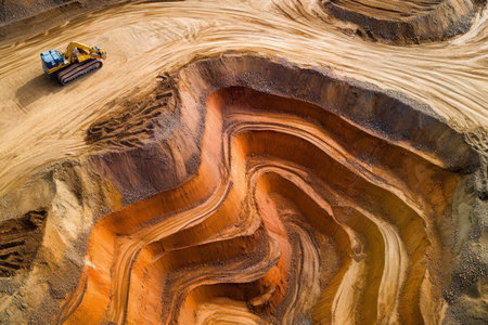 Conceptual photography of geotechnical engineering soil analysis and digital mapping advancements