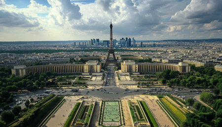 Stunning photography of the eiffel tower amidst the excitement of the paris olympic gamesの写真素材