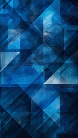 Blue geometric abstract layers artistic overlay background design for modern artistic presentations