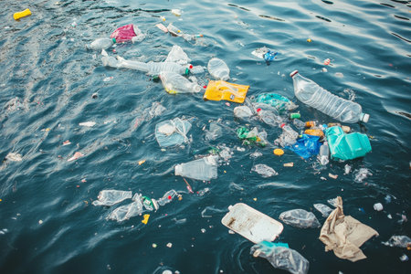 Plastic waste in oceans the environmental impact of shipping and the need for a circular economyの写真素材