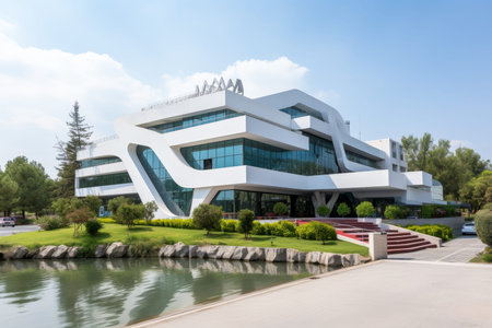 Modern office building exterior architecture urban cityscape skyscraper commercial real estate