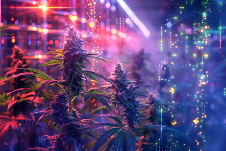 Intersection of technological, biotechnological, and cannabis cultivation innovationsの写真素材