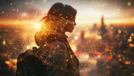 Photography depicting digital connections and globalization in modern society and culture